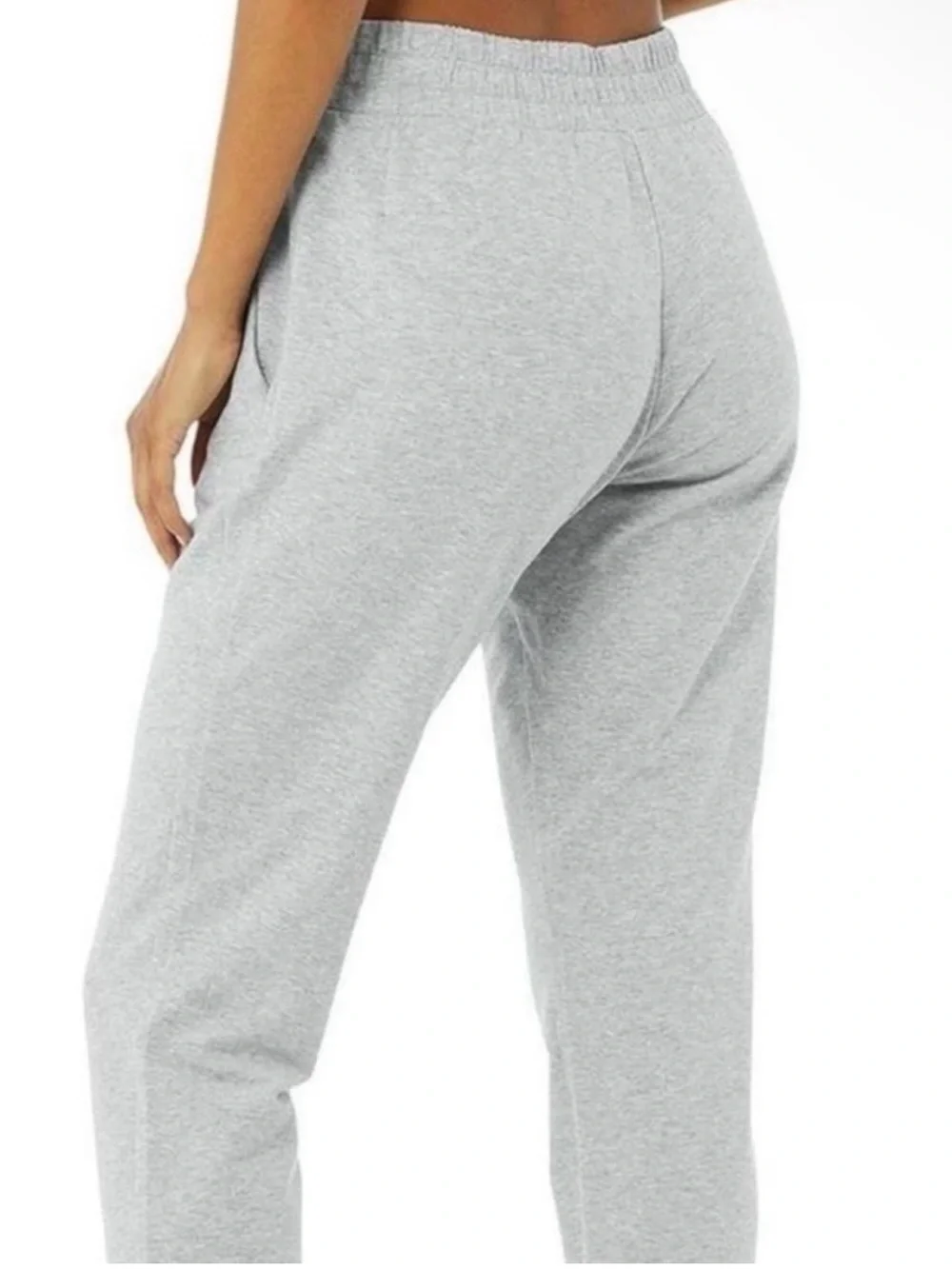 ALO Yoga Women’s Grey Elastic-Waist Joggers w Pockets M